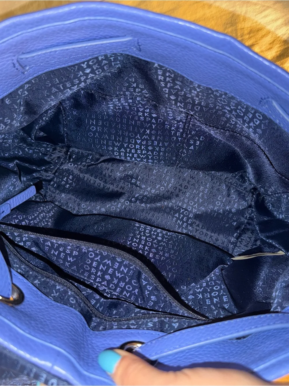Kate Spade Blue Leather Backpack Tote